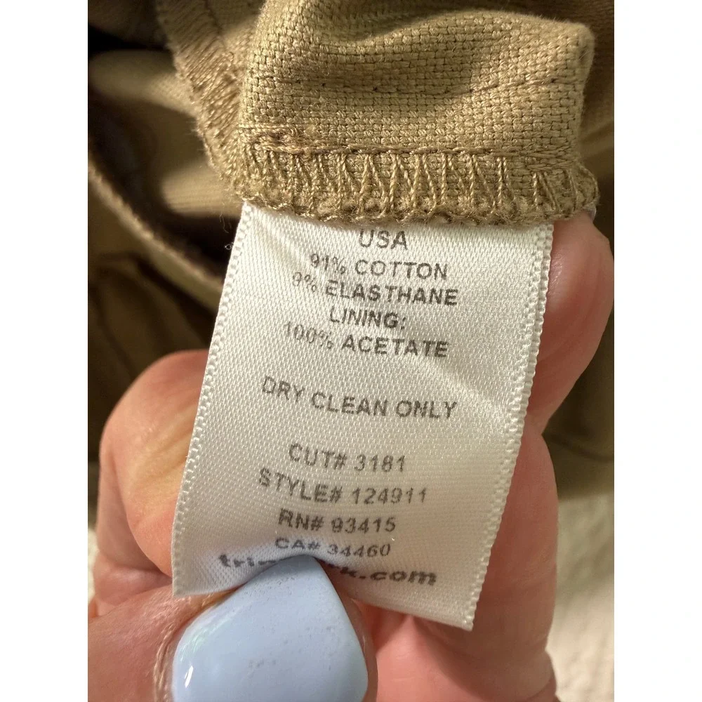 Trina Turk Walking Shorts‎ Women Size 0 Khaki Tan Cotton Blend Tailored Preppy